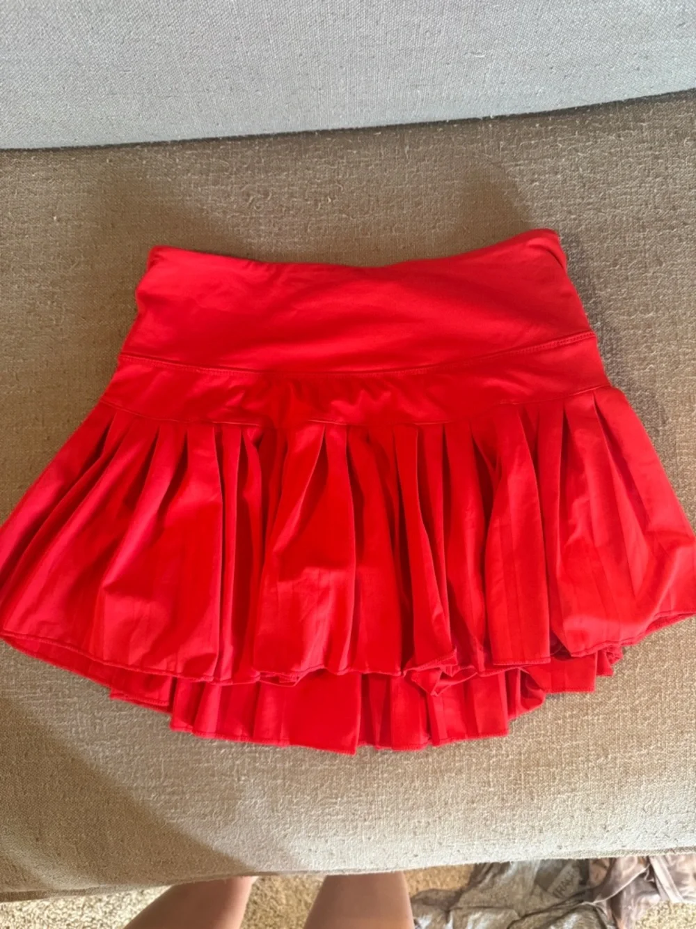 Red Pleated Gold Hinge Skirt - Picture 2 of 2